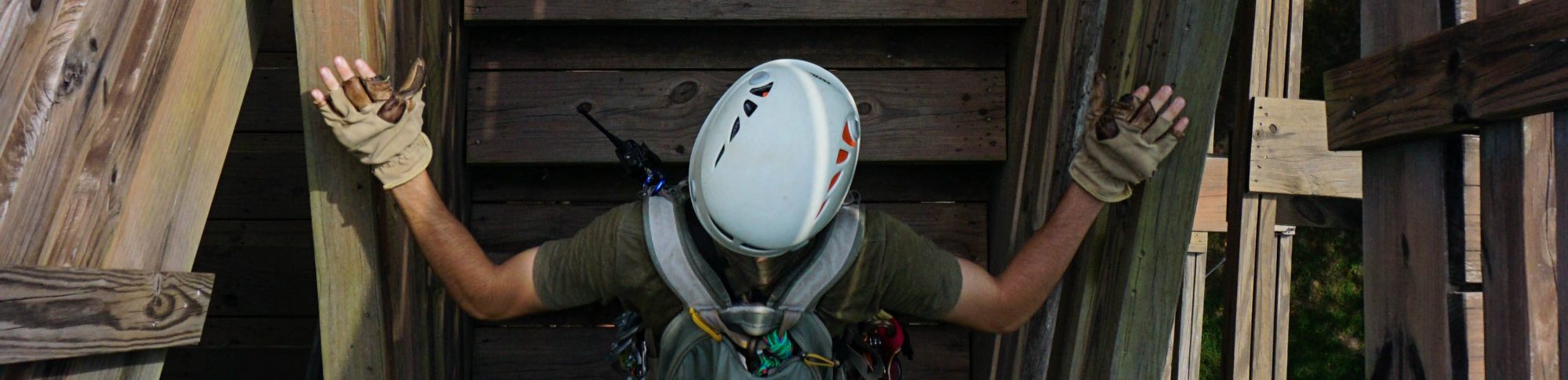 Man ready for an outdoor ziplining adventure at Canaan Zipline Canopy Tours near Charlotte, NC